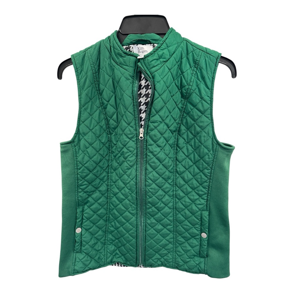 NEW DIRECTIONS women’s sz S Green Quilted‎ Full Zip Vest